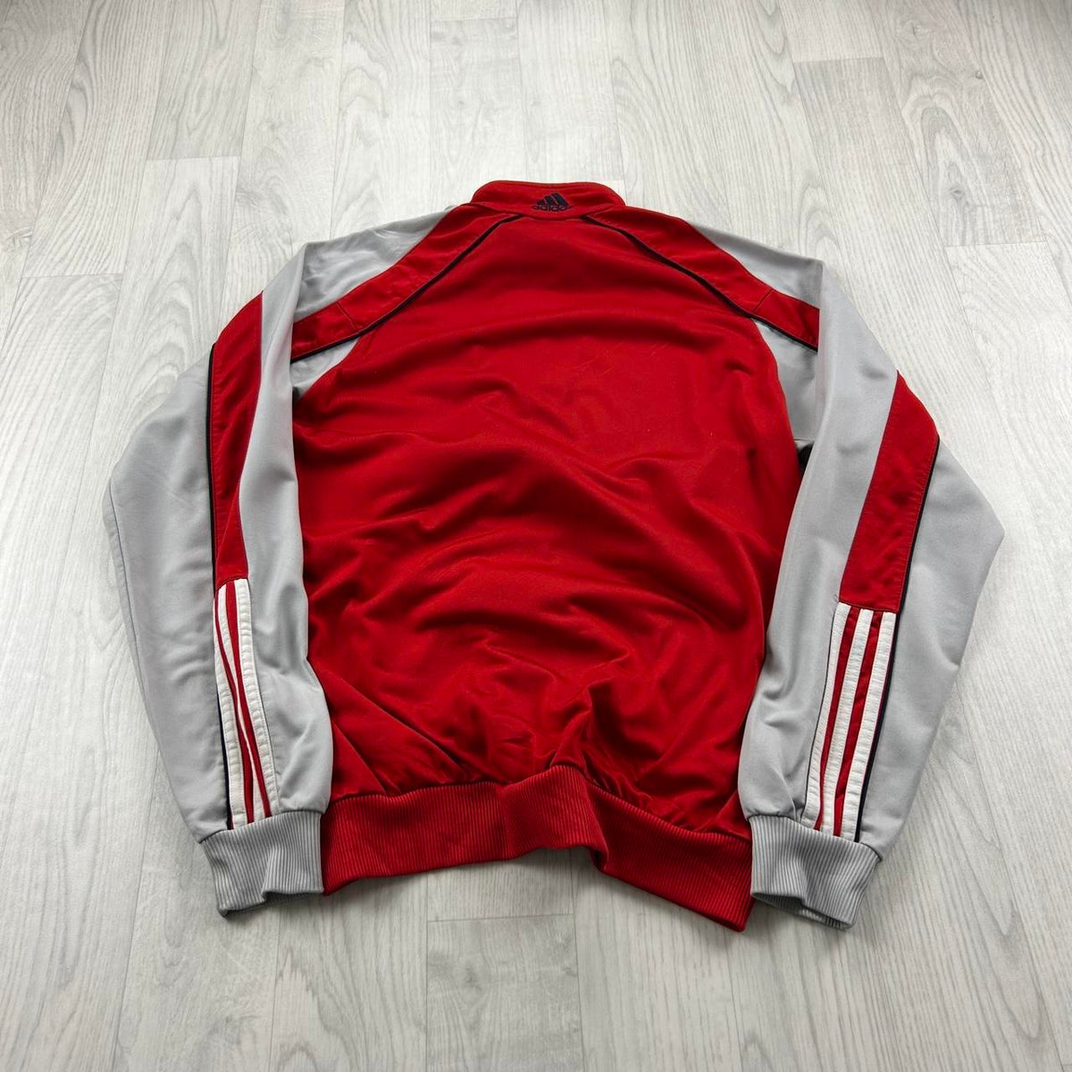 VINTAGE Y2K ADIDAS ZIP UP TRACK JACKET RED / GREY