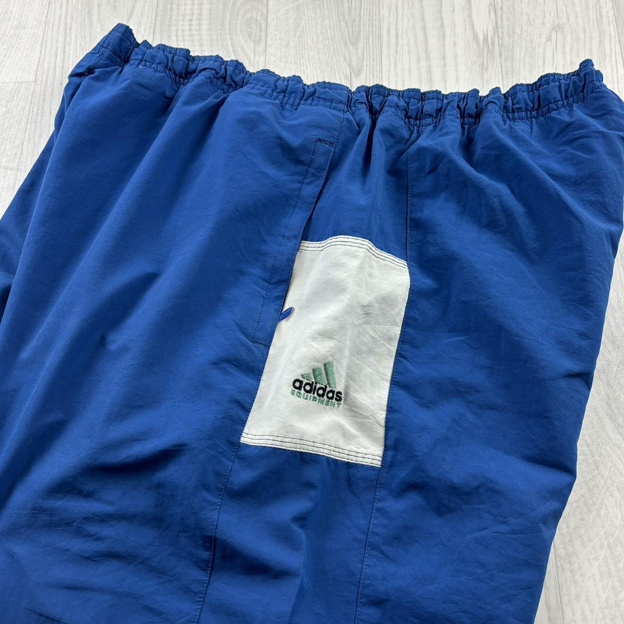 VINTAGE 90s ADIDAS EQUIPMENT BAGGY TRACKSUIT BOTTOMS BLUE