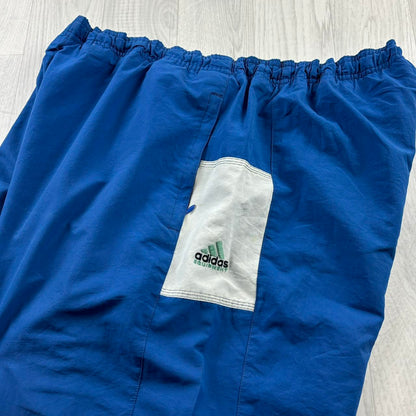 VINTAGE 90s ADIDAS EQUIPMENT BAGGY TRACKSUIT BOTTOMS BLUE