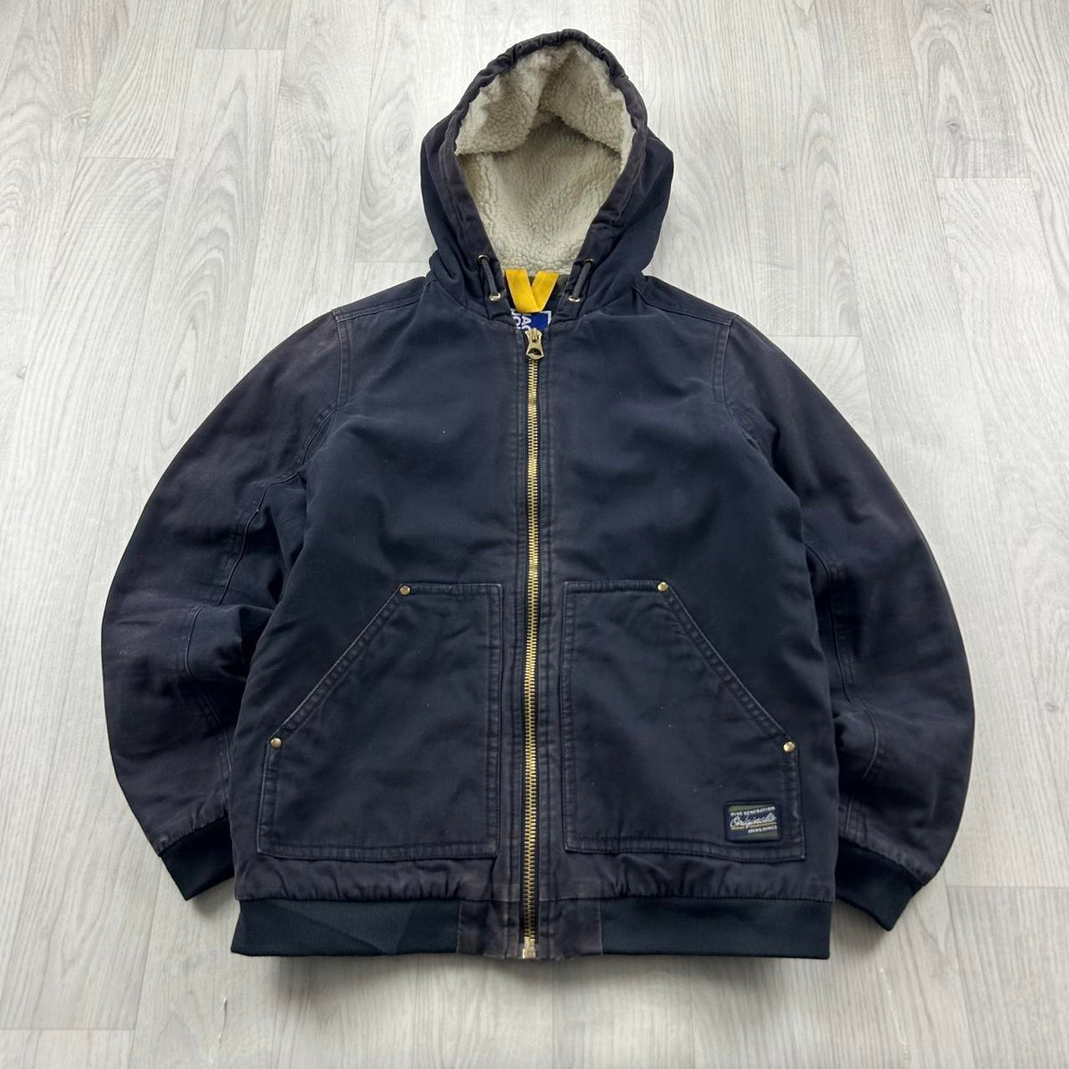 JACK AND JONES HOODED WORKWEAR BOMBER JACKET NAVY