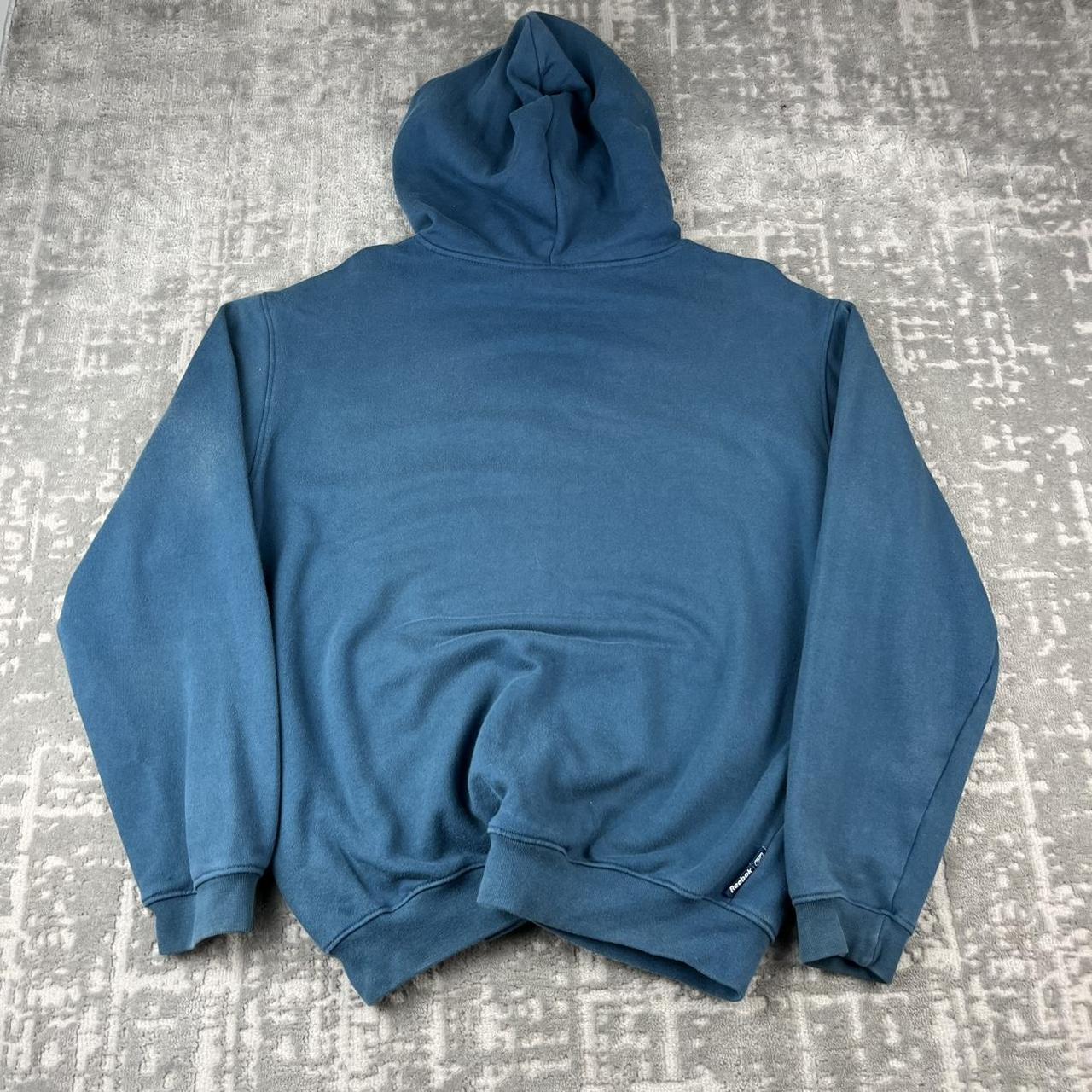 VINTAGE Y2K REEBOK CENTRE LOGO HOODIE BLUE TEAL