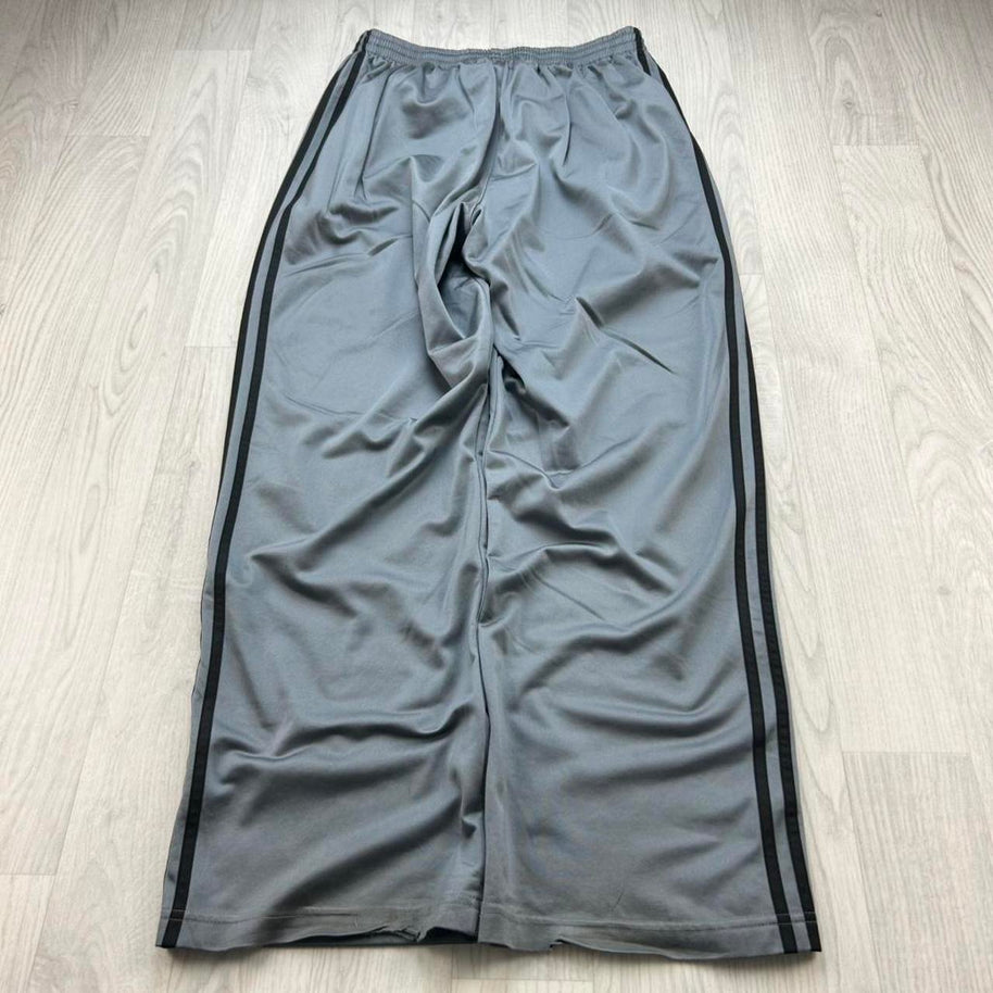 VINTAGE Y2K ADIDAS SIDE STRIPE BAGGY TRACKSUIT BOTTOMS GREY