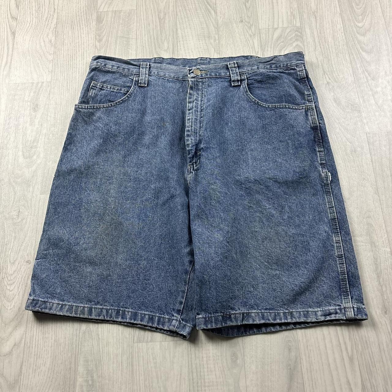 VINTAGE 00s WRANGLER BAGGY LOOSE CARPENTER JORTS BLUE