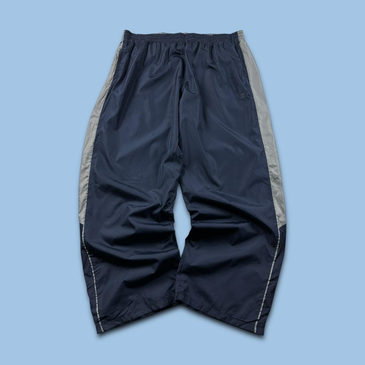 VINTAGE Y2K STARTER WIDE LEG TRACKSUIT BOTTOMS NAVY