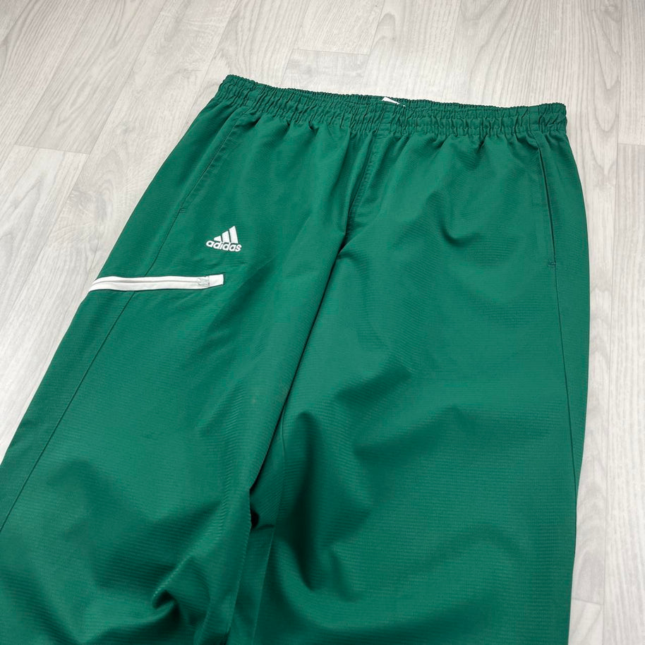 VINTAGE Y2K ADIDAS SIDE STRIPE BAGGY TRACKSUIT BOTTOMS GREEN