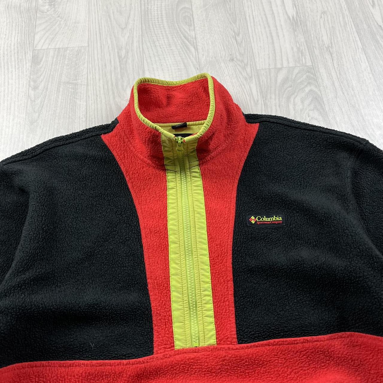 VINTAGE Y2K COLUMBIA QUARTER ZIP FLEECE SWEATSHIRT BLACK MULTI