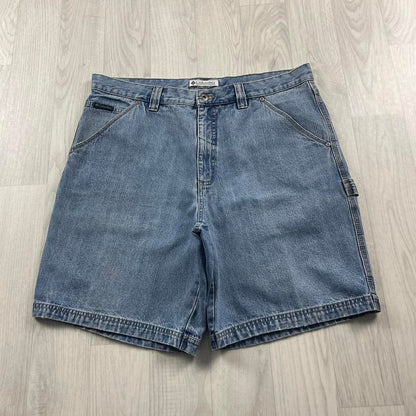 VINTAGE COLUMBIA BAGGY LOOSE CARPENTER JORTS BLUE (36w)
