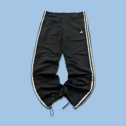 VINTAGE Y2K ADIDAS BAGGY TECHNICAL TRACKSUIT BOTTOMS BLACK
