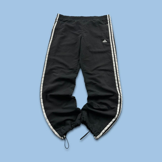 VINTAGE Y2K ADIDAS BAGGY TECHNICAL TRACKSUIT BOTTOMS BLACK