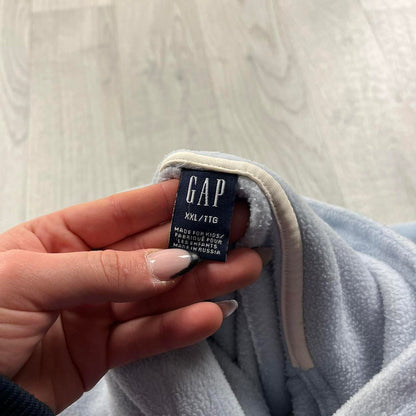 VINTAGE Y2K GAP SPELL OUT FLEECE HOODIE BABY BLUE