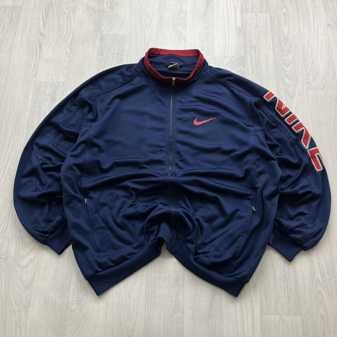 VINTAGE 90s NIKE WINDBREAKER TRACK JACKET NAVY