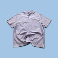 VINTAGE 00s LACOSTE PLAIN CROPPED SHORT SLEEVE BUTTON UP SHIRT LILAC