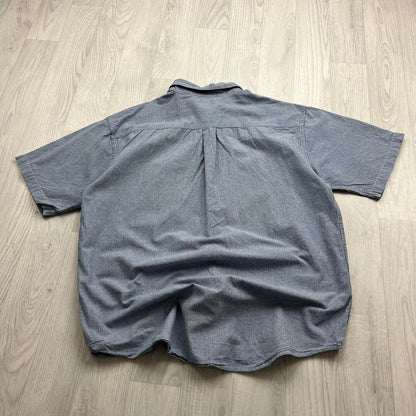 VINTAGE Y2K L L BEAN PATTERN SHORT SLEEVE BUTTON UP SHIRT NAVY