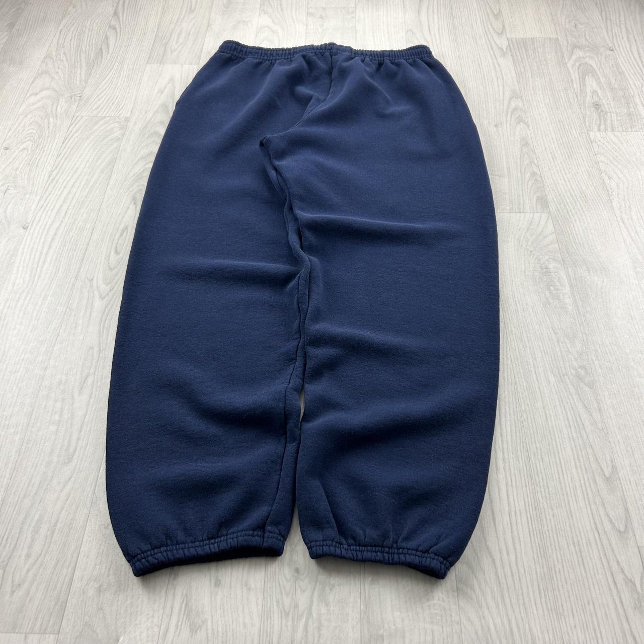 VINTAGE Y2K RUSSELL ATHLETIC BLANK BAGGY COTTON SWEATPANTS NAVY