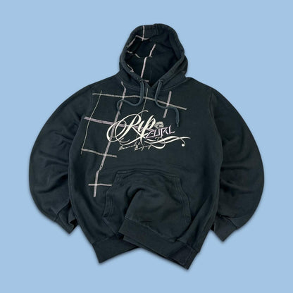 VINTAGE Y2K RIP CURL PLAID GRAPHIC HOODIE BLACK