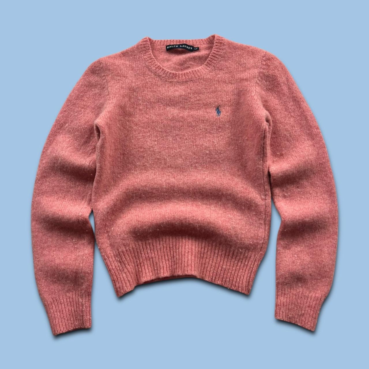VINTAGE Y2K RALPH LAUREN CHUNKY WOOL KNITTED JUMPER PINK
