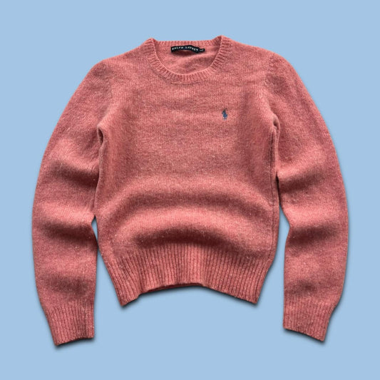 VINTAGE Y2K RALPH LAUREN CHUNKY WOOL KNITTED JUMPER PINK