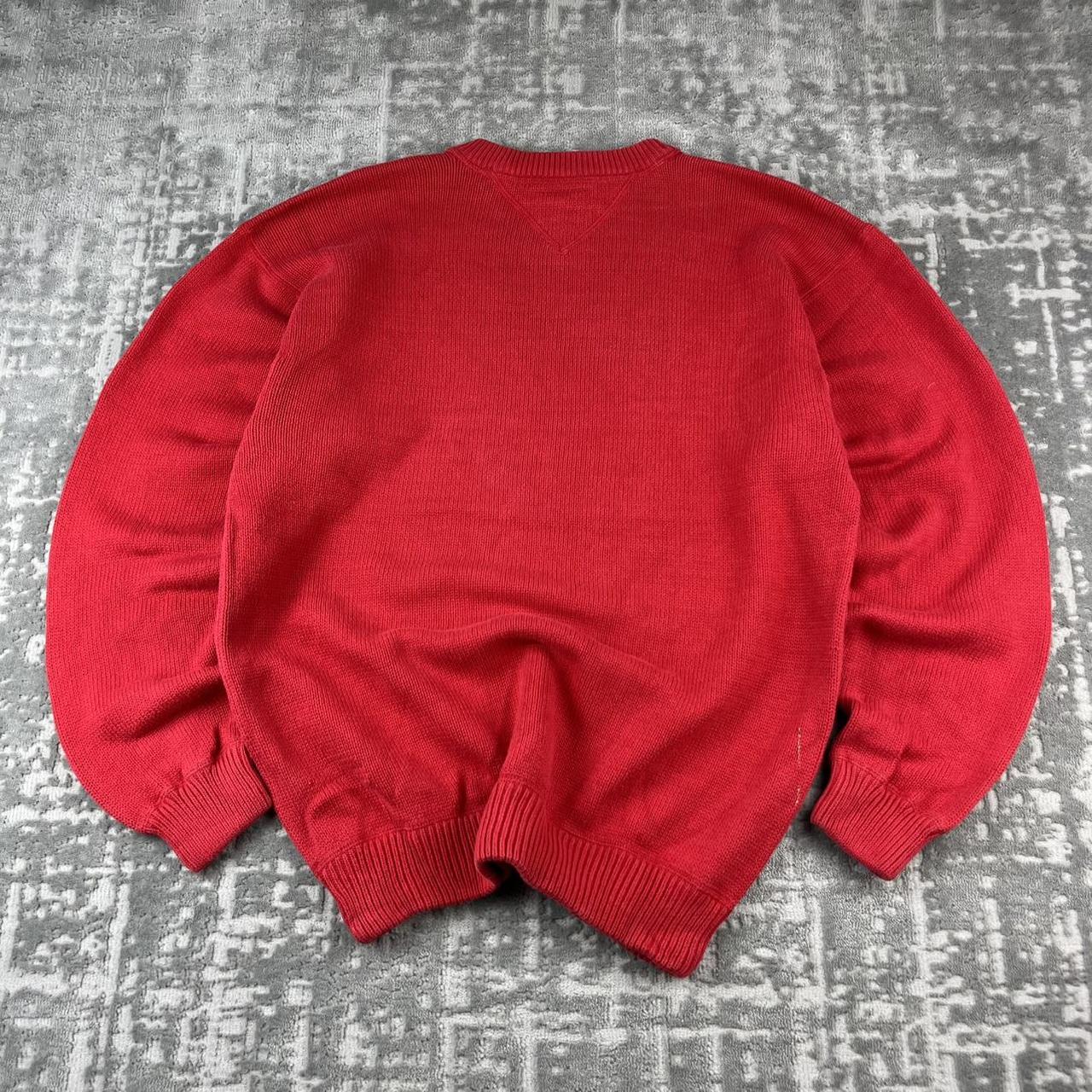 VINTAGE Y2K TOMMY HILFIGER CHUNKY ESSENTIAL KNITTED JUMPER RED