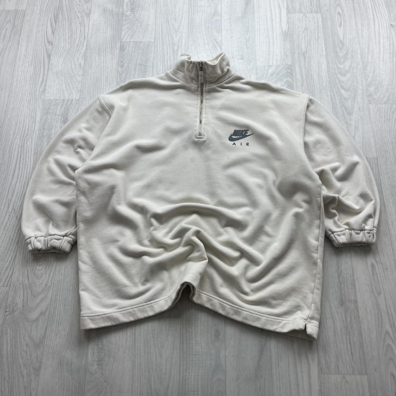 VINTAGE Y2K NIKE QUARTER ZIP SWEATSHIRT CREAM
