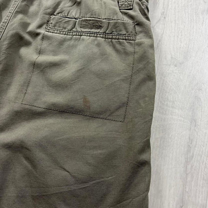 VINTAGE 00s WRANGLER BAGGY LOOSE CARPENTER JORTS KHAKI