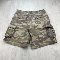 VINTAGE Y2K BAGGY CAMO CARGO SHORTS KHAKI