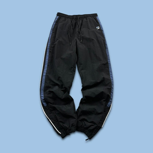 VINTAGE Y2K FILA STRAIGHT LEG BAGGY TRACKSUIT BOTTOMS BLACK