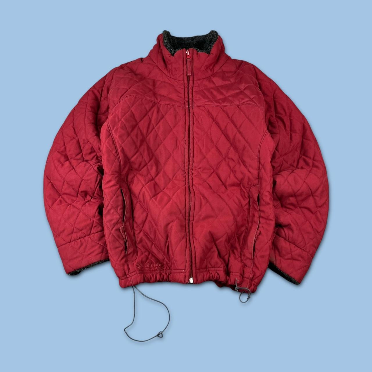 VINTAGE 00s COLUMBIA DIAMOND STITCH PUFFER JACKET RED