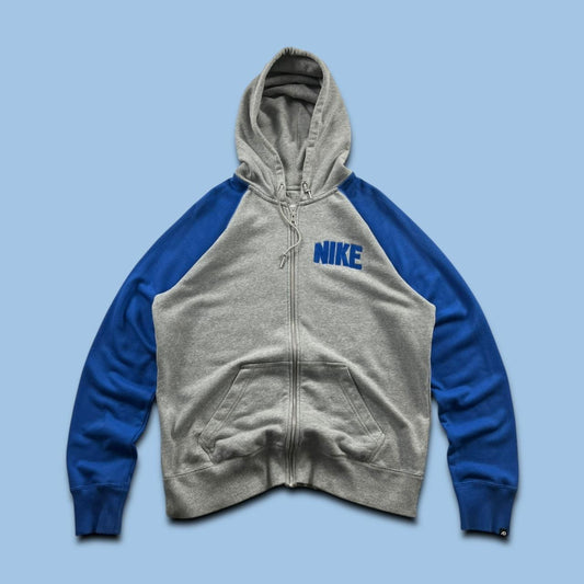 VINTAGE Y2K NIKE GRAPHIC HOODIE GREY BLUE