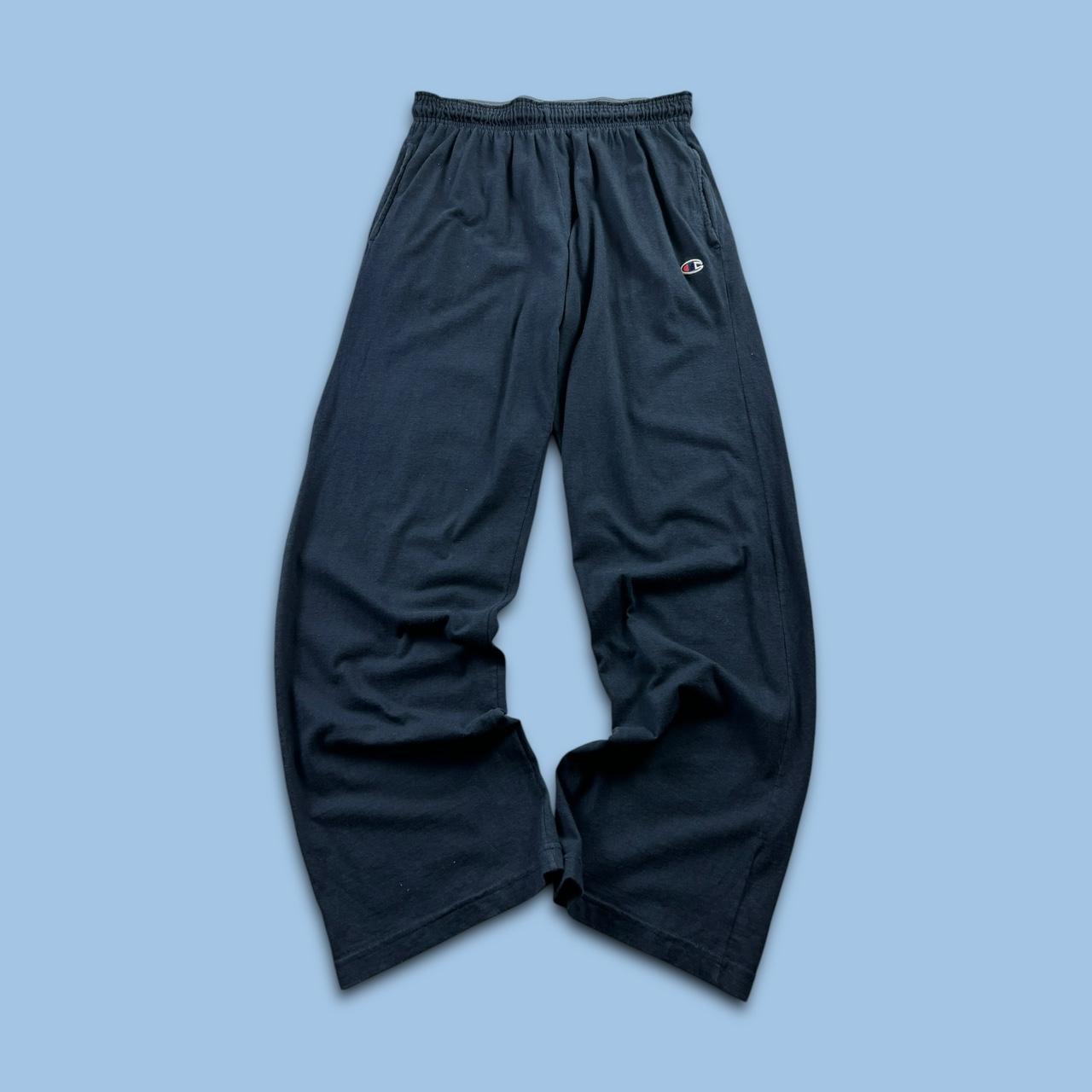 VINTAGE CHAMPION LIGHTWEIGHT BAGGY COTTON SWEATPANTS NAVY