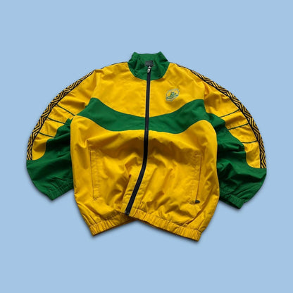VINTAGE Y2K UMBRO BRAZIL WINDBREAKER TRACKSUIT JACKET YELLOW / GREEN