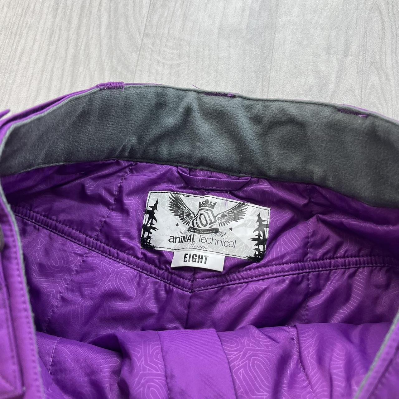 VINTAGE Y2K ANIMAL BAGGY SKI PANTS SALOPETTES PURPLE