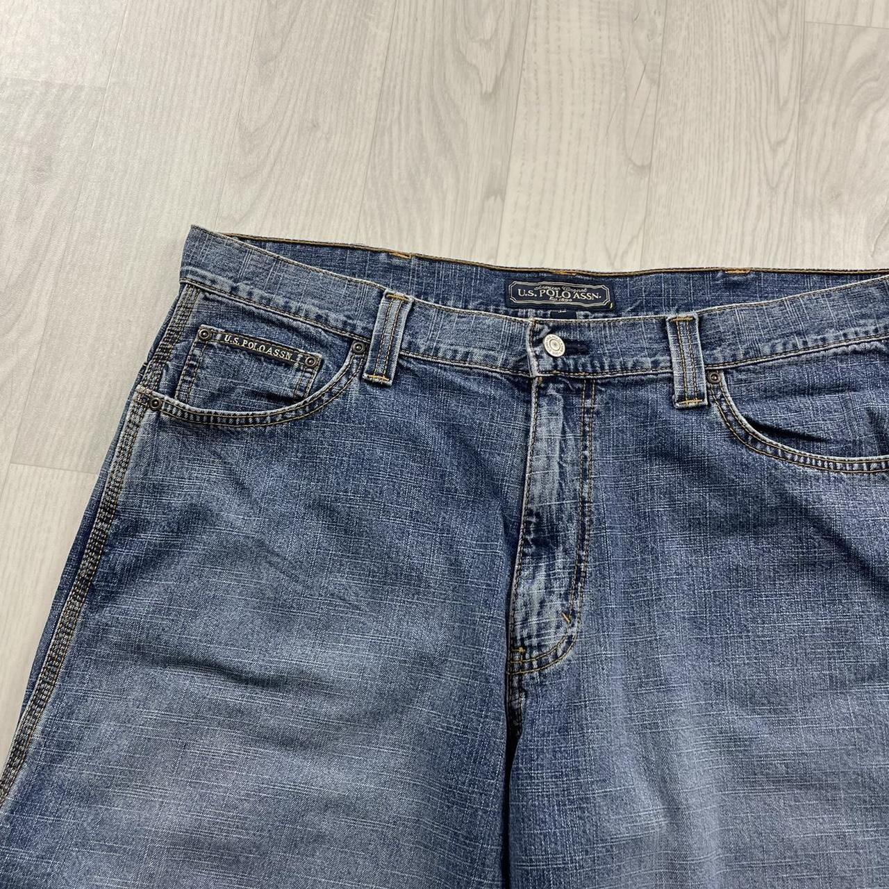 VINTAGE U.S. POLO ASSN. BAGGY LOOSE SKATER HIP HOP JORTS BLUE (38w)