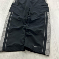 VINTAGE Y2K NIKE BAGGY SIDE STRIPE TRACKSUIT BOTTOMS BLACK