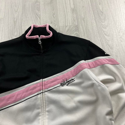 VINTAGE Y2K BILLABONG ZIP UP TRACK JACKET WHITE PINK