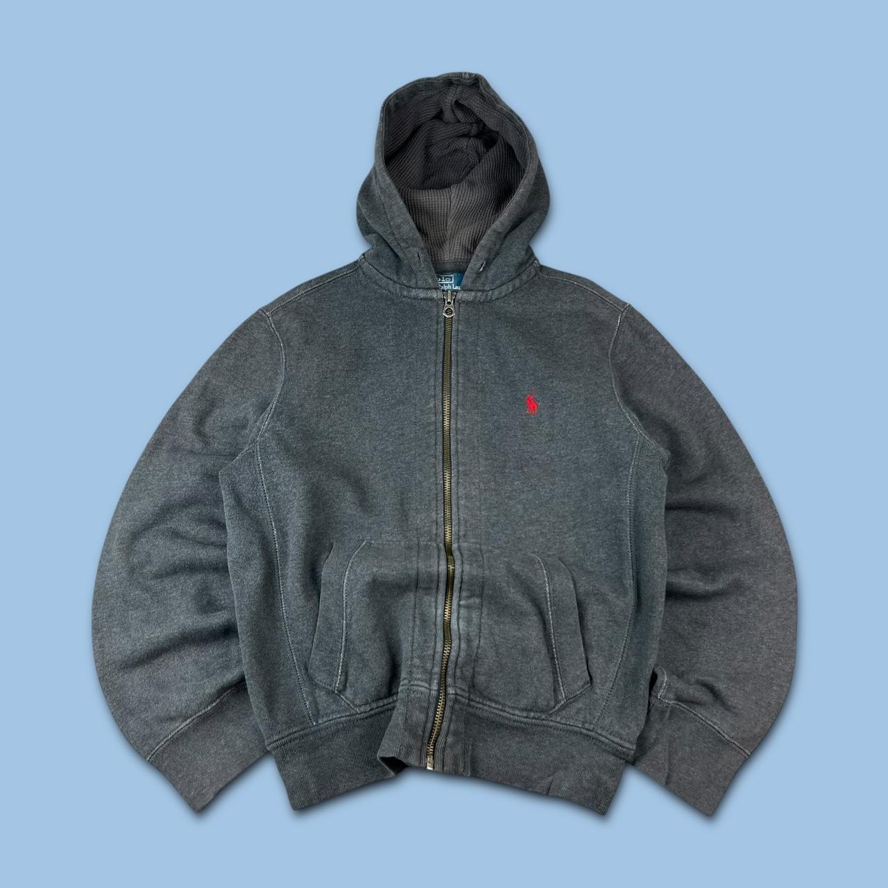 VINTAGE Y2K RALPH LAUREN ZIP HOODIE GREY