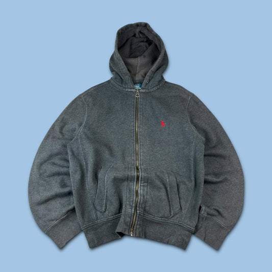 VINTAGE Y2K RALPH LAUREN ZIP HOODIE GREY