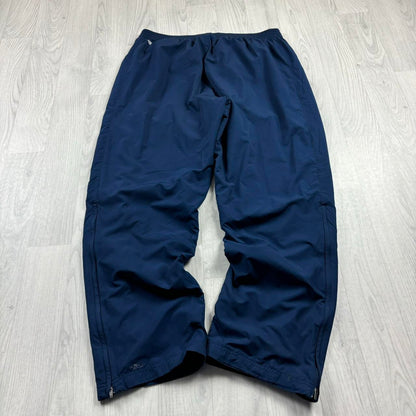 VINTAGE Y2K ADIDAS WIDE LEG BAGGY TRACKSUIT BOTTOMS NAVY BLUE