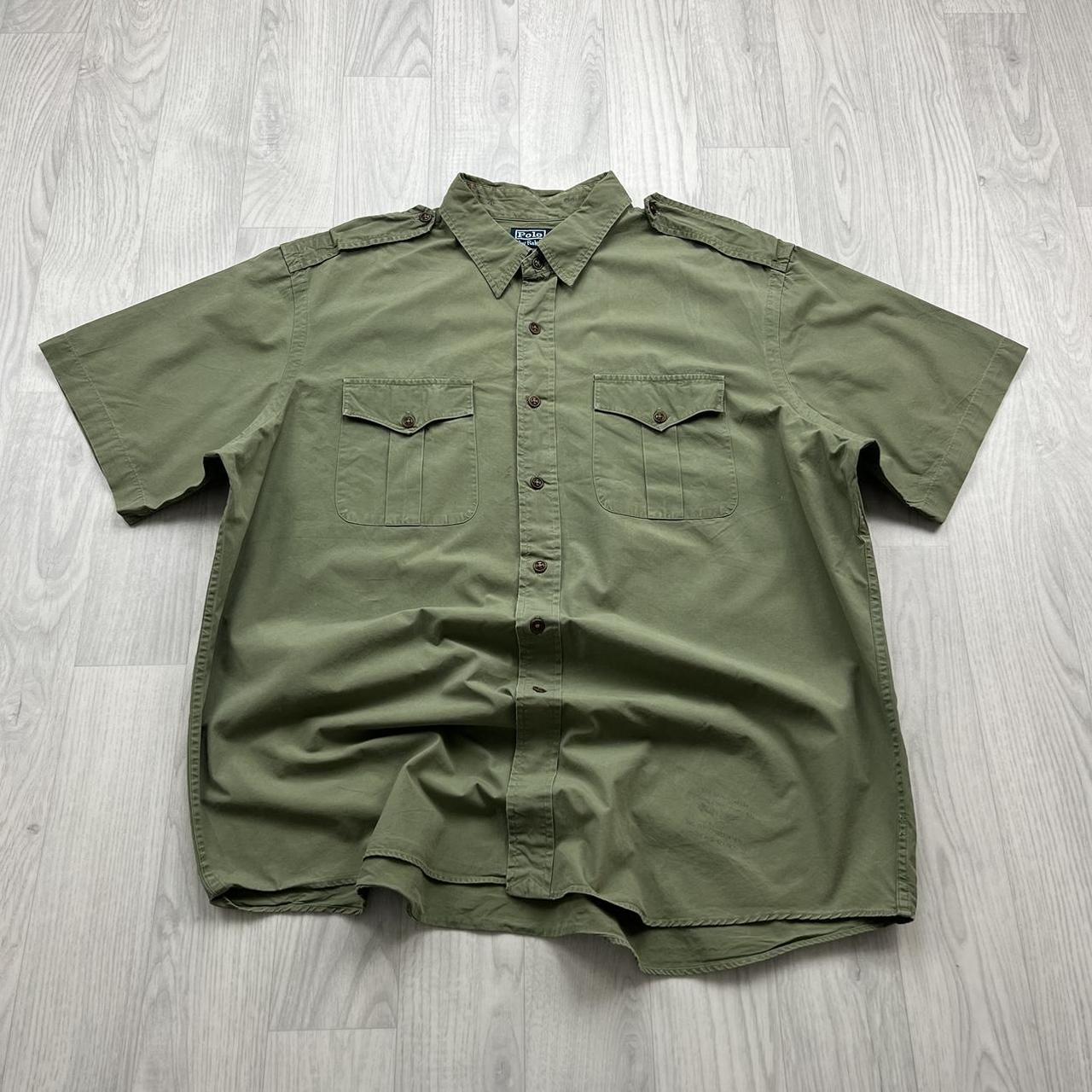 VINTAGE Y2K RALPH LAUREN SHORT SLEEVE SHIRT GREEN