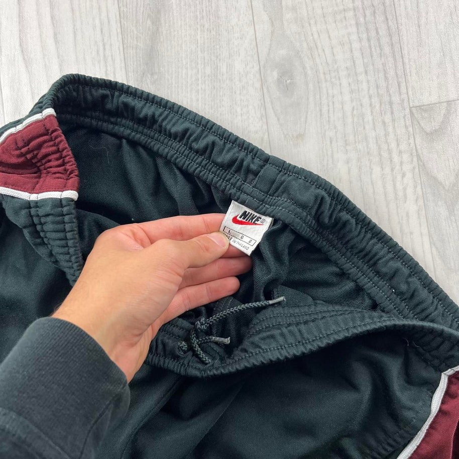 VINTAGE 90s NIKE BAGGY TRACKSUIT BOTTOMS DARK GREEN