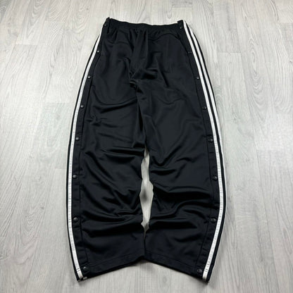 VINTAGE Y2K ADIDAS BAGGY POPPER TRACKSUIT BOTTOMS BLACK