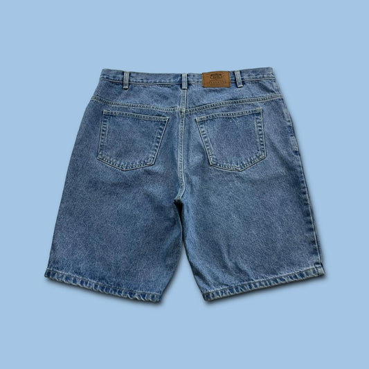 VINTAGE ROUTE 66 BAGGY LOOSE SKATER JORTS BLUE (38w)