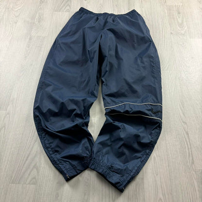 VINTAGE 90s NIKE BAGGY SHELL TRACKSUIT BOTTOMS NAVY BLUE