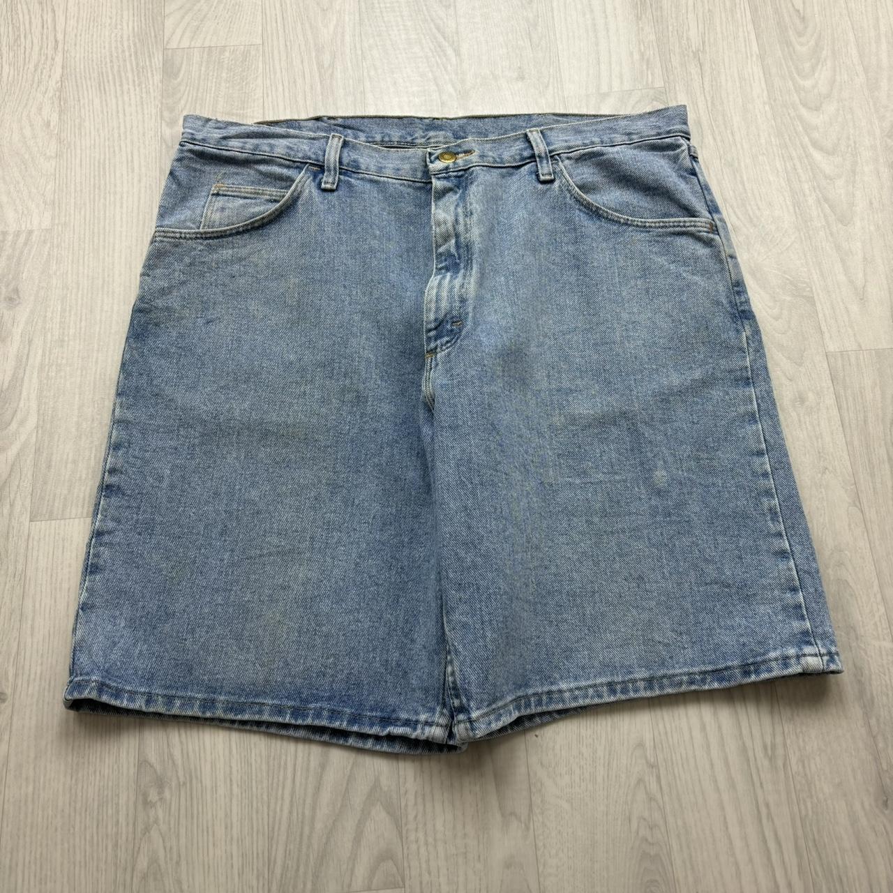 VINTAGE 00s WRANGLER BAGGY LOOSE JORTS LIGHT BLUE
