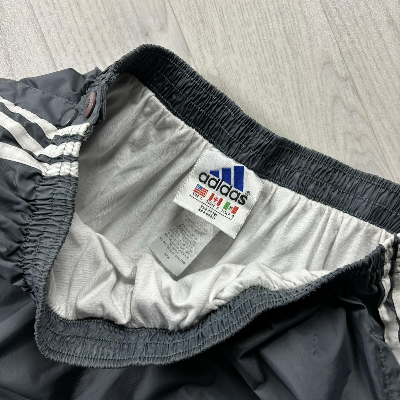 VINTAGE Y2K ADIDAS POPPER BAGGY TRACKSUIT BOTTOMS GREY