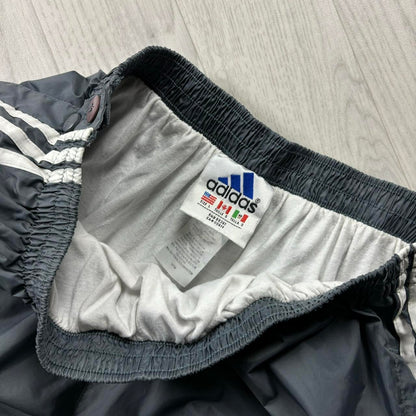 VINTAGE Y2K ADIDAS POPPER BAGGY TRACKSUIT BOTTOMS GREY