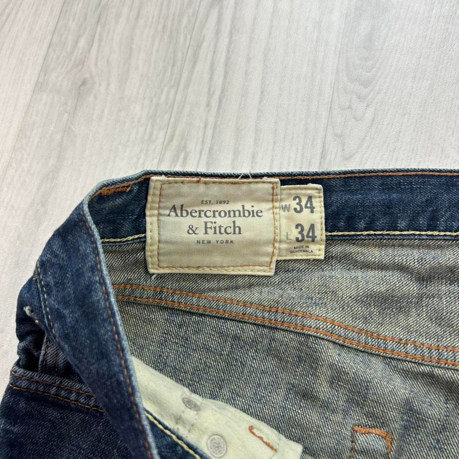 VINTAGE Y2K ABERCROMBIE AND FITCH SLIM STRAIGHT JEANS NAVY BLUE