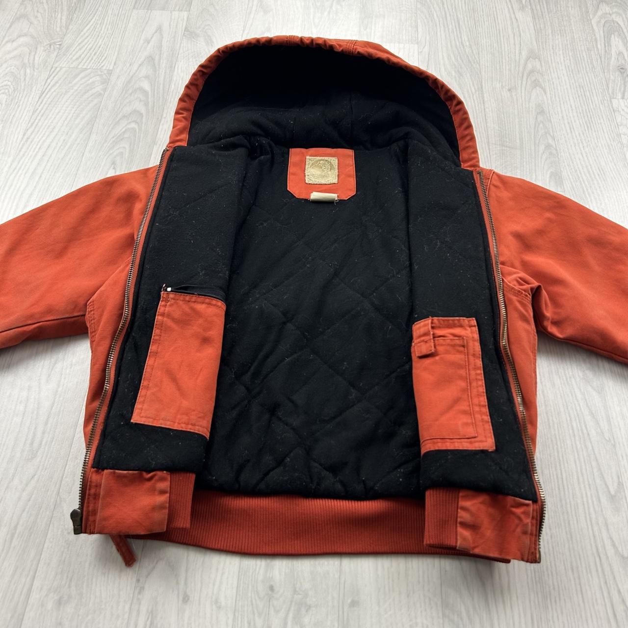 VINTAGE Y2K BERNE HOODED ACTIVE WORKWEAR BOMBER JACKET ORANGE