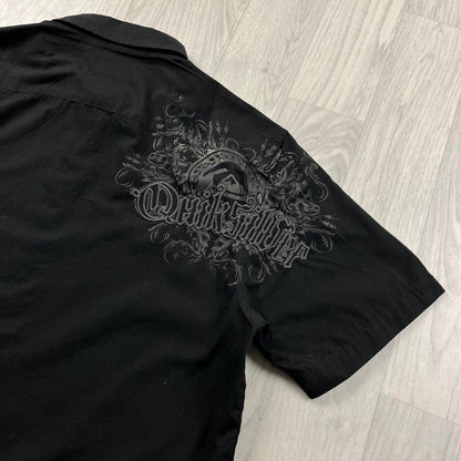 VINTAGE Y2K QUIKSILVER SHORT SLEEVE SHIRT BLACK