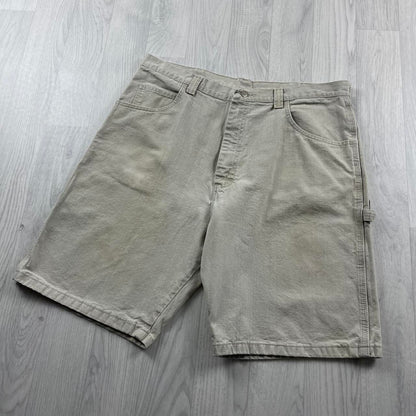 VINTAGE WRANGLER BAGGY CARPENTER JORTS CREAM (38w)