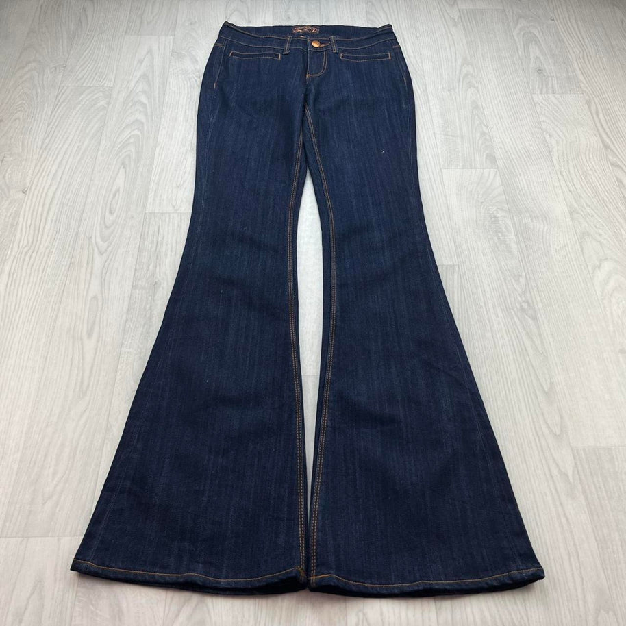 VINTAGE Y2K SEVEN7 LOW RISE FLARED JEANS NAVY